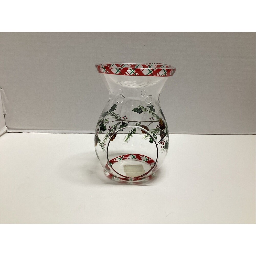 yankee candle clear glass holly berry wax tart melter warmer